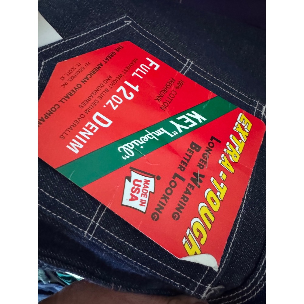 Key Imperial Mens 48x34 Heavy Weight 12oz Denim Dungarees Work Pants Made in USA